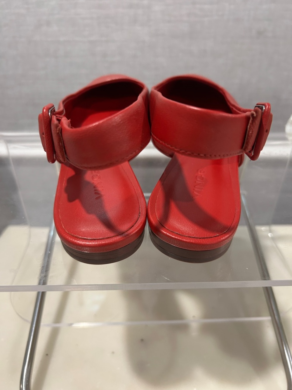 Vince Red Leather Slingback Flats - Picture 2 of 4